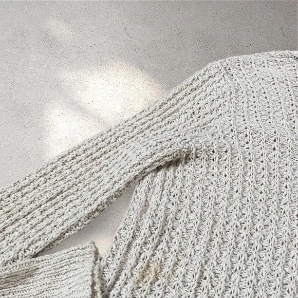 Vintage Hollister Cream Crochet Knit Cardigan - Picture 7 of 8